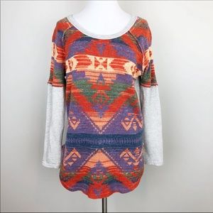 Denim & Supply Ralph Lauren Aztec Knit Boho Top S
